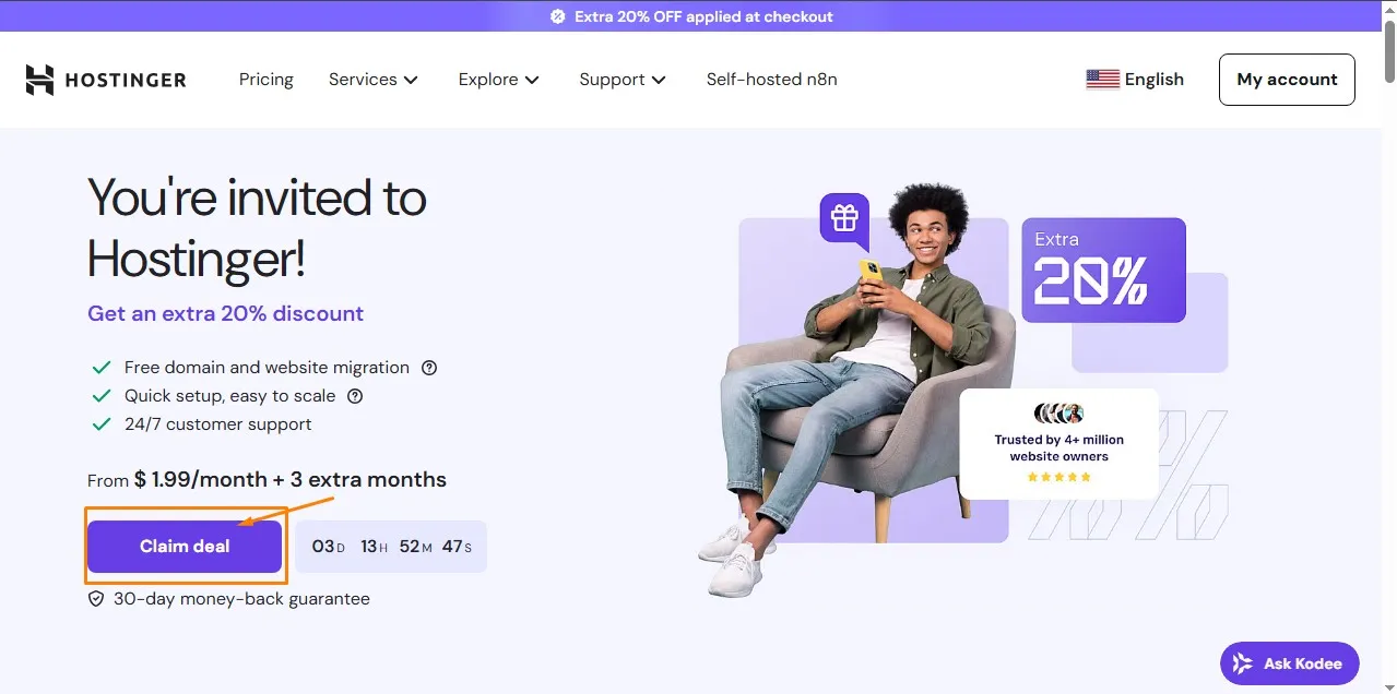 Visit the Hostinger Website