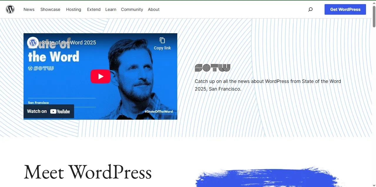 WordPress.org home page