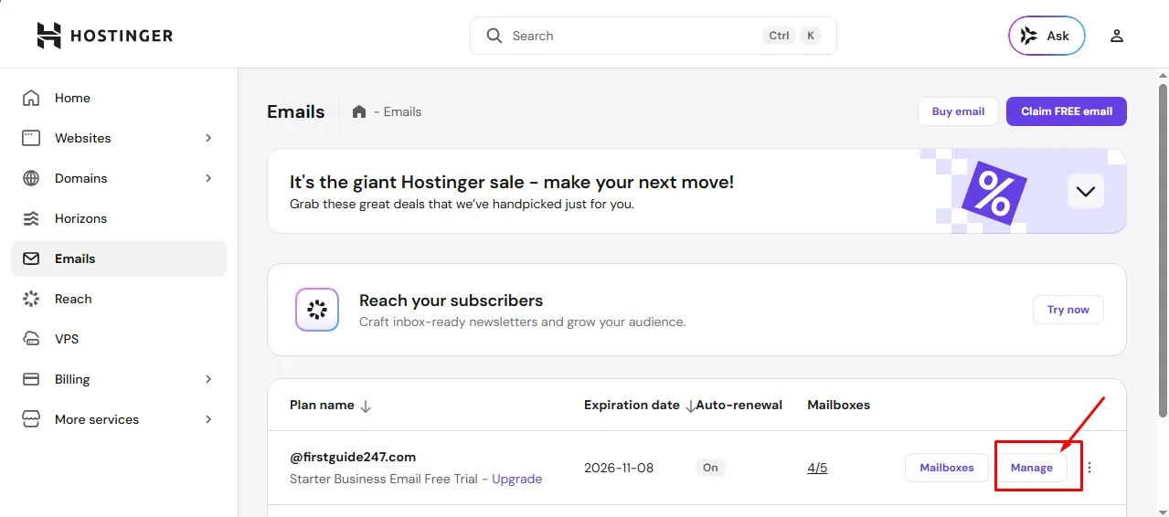 Access Your Email in Hostinger