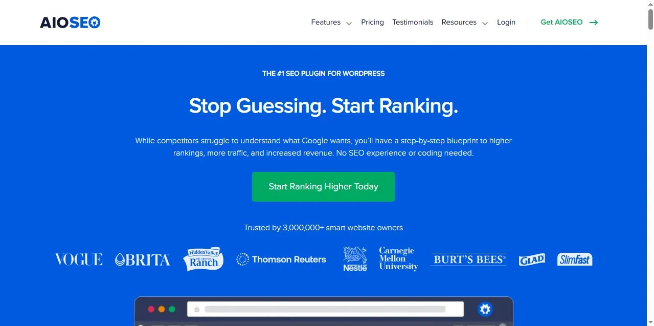 All in One SEO (AIOSEO) home page