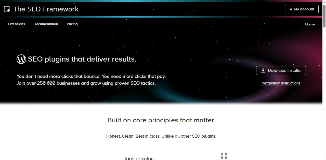 The SEO Framework homepage