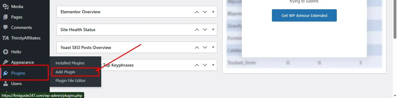 Go to your WordPress dashboard