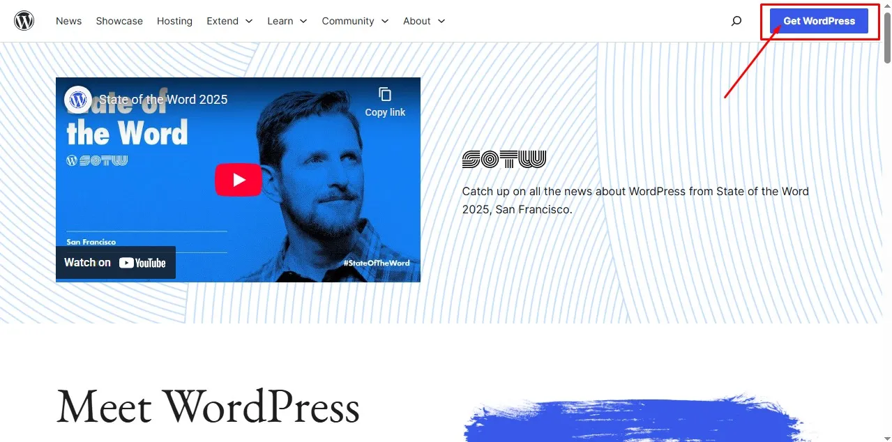 WordPress official website