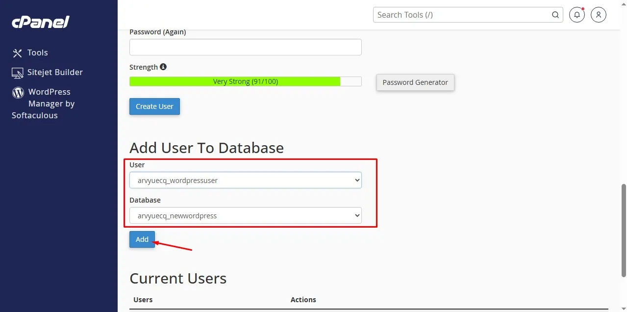 Create New MySQL New User