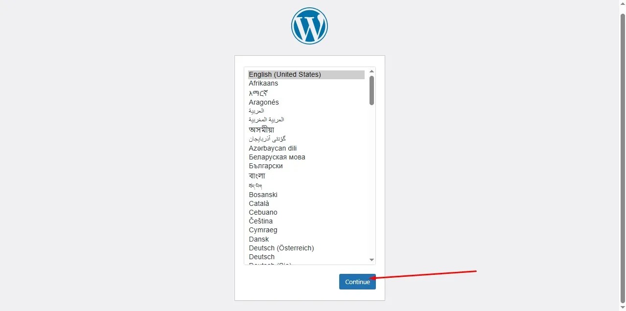 Run WordPress Installation Wizard