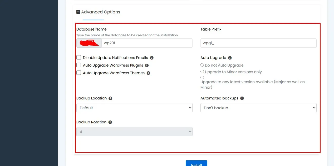 WordPress Advanced Options