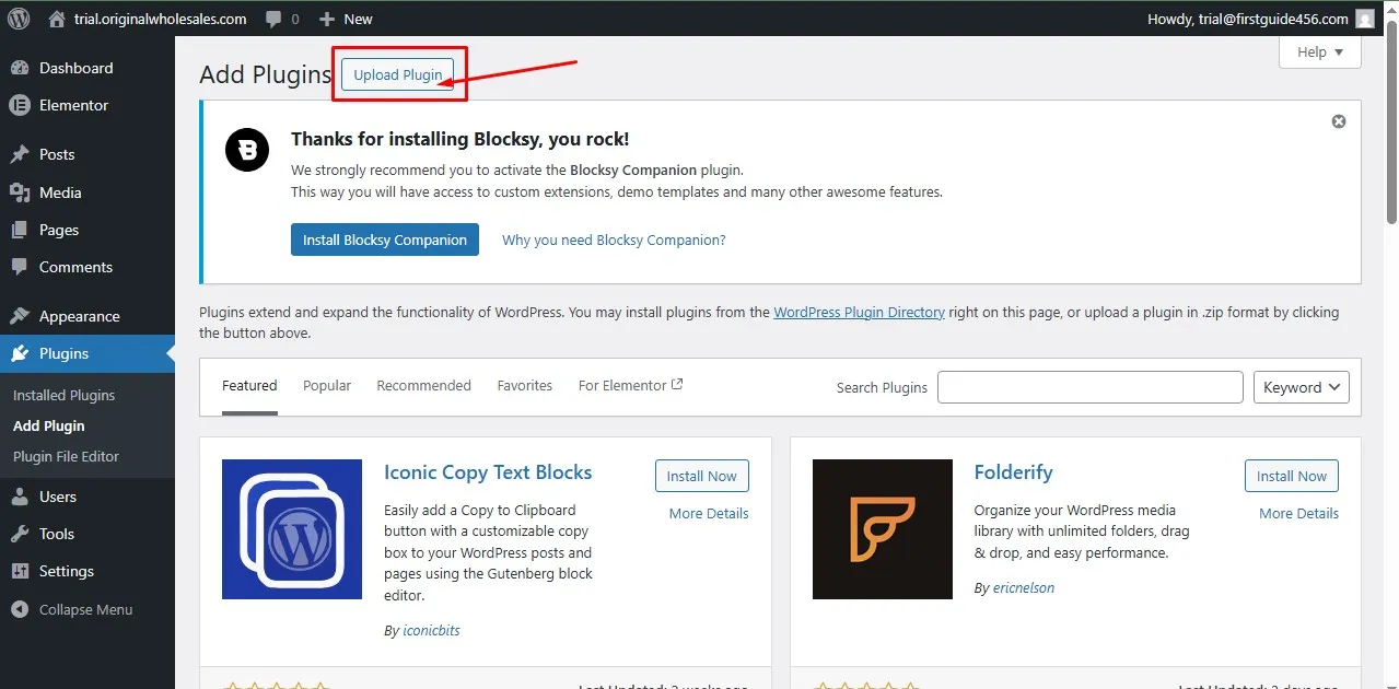 Add a WordPress plugin